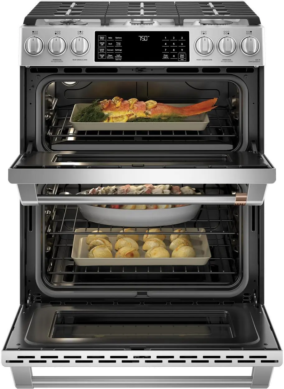 CGS750P2MS1 Cafe 6.7 cu ft Double Oven Gas Range - Stainless Steel-4