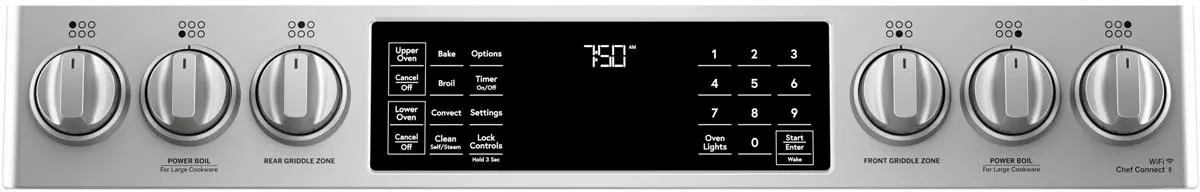 CGS750P2MS1 Cafe 6.7 cu ft Double Oven Gas Range - Stainless Steel-5