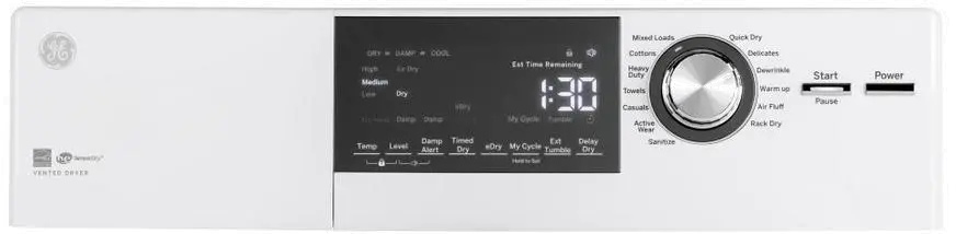 GFD14ESSNWW GE 24 inch Electric Dryer - White-3
