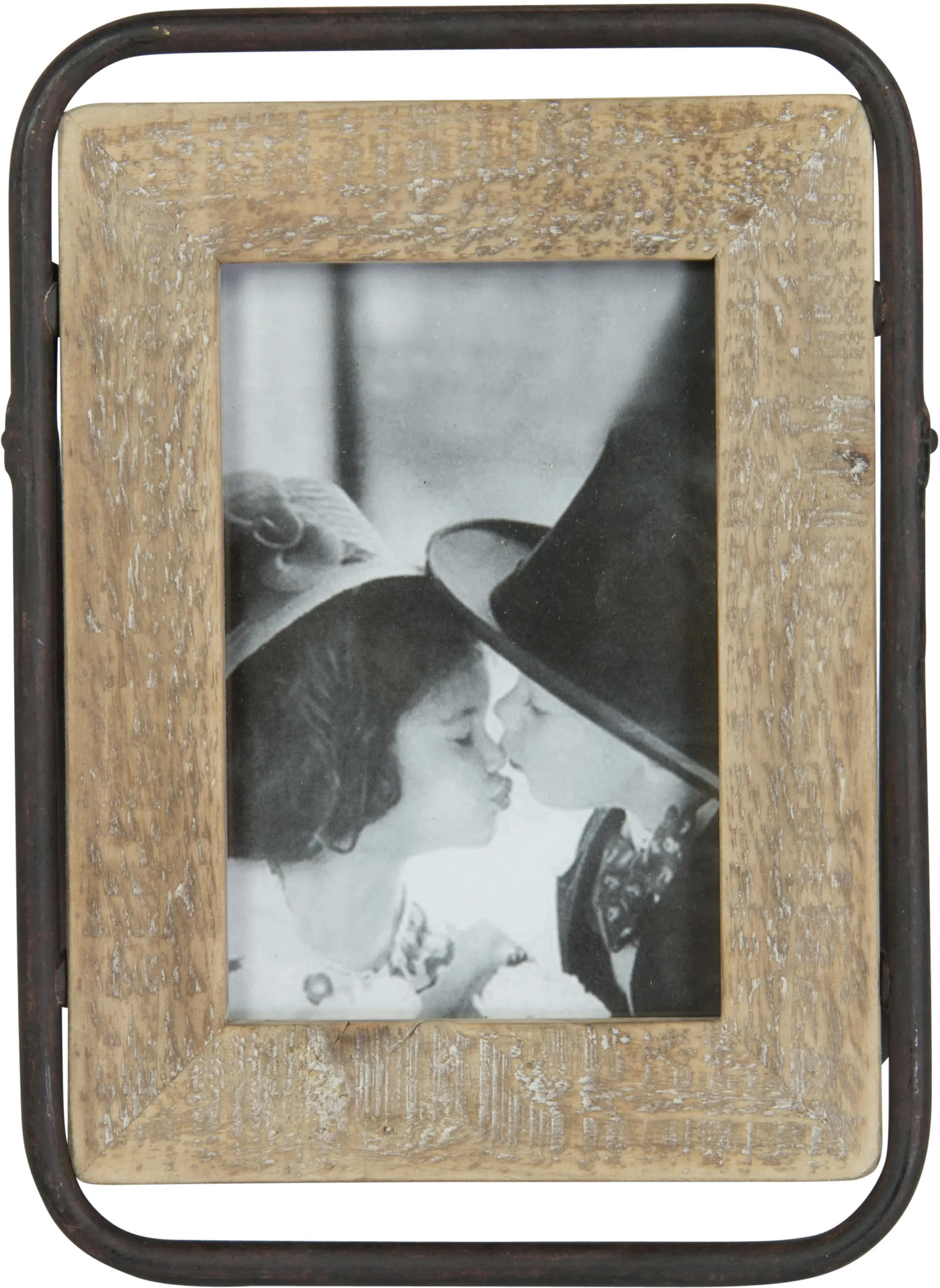 Brown Wood and Metal Picture Frame-4