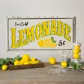 Yellow, White and Black Lemonade Metal Sign