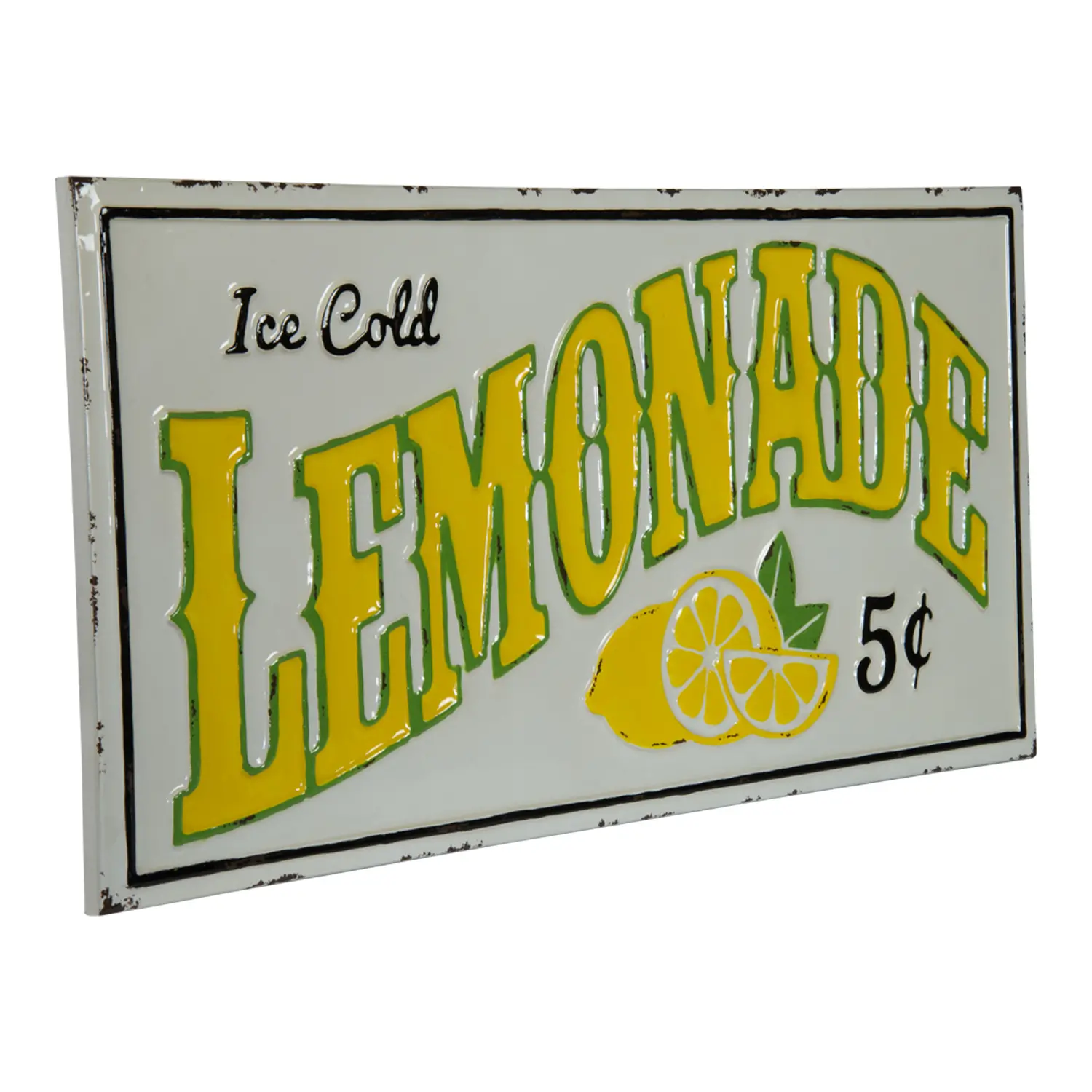 Yellow, White and Black Lemonade Metal Sign-1
