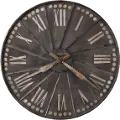 Antique Black Charcoal Oversized Metal Wall Clock - Stockard