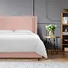 502BEDLNNBLS Penelope Blush Upholstered Wingback Queen Bed - Skyline Furniture