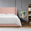 502BEDLNNBLS Penelope Blush Upholstered Wingback Queen Bed - Skyline Furniture
