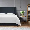 502BEDLNNNV Penelope Navy Upholstered Wingback Queen Bed - Skyline Furniture