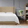 502BEDLNNSND Penelope Tan Upholstered Wingback Queen Bed - Skyline Furniture