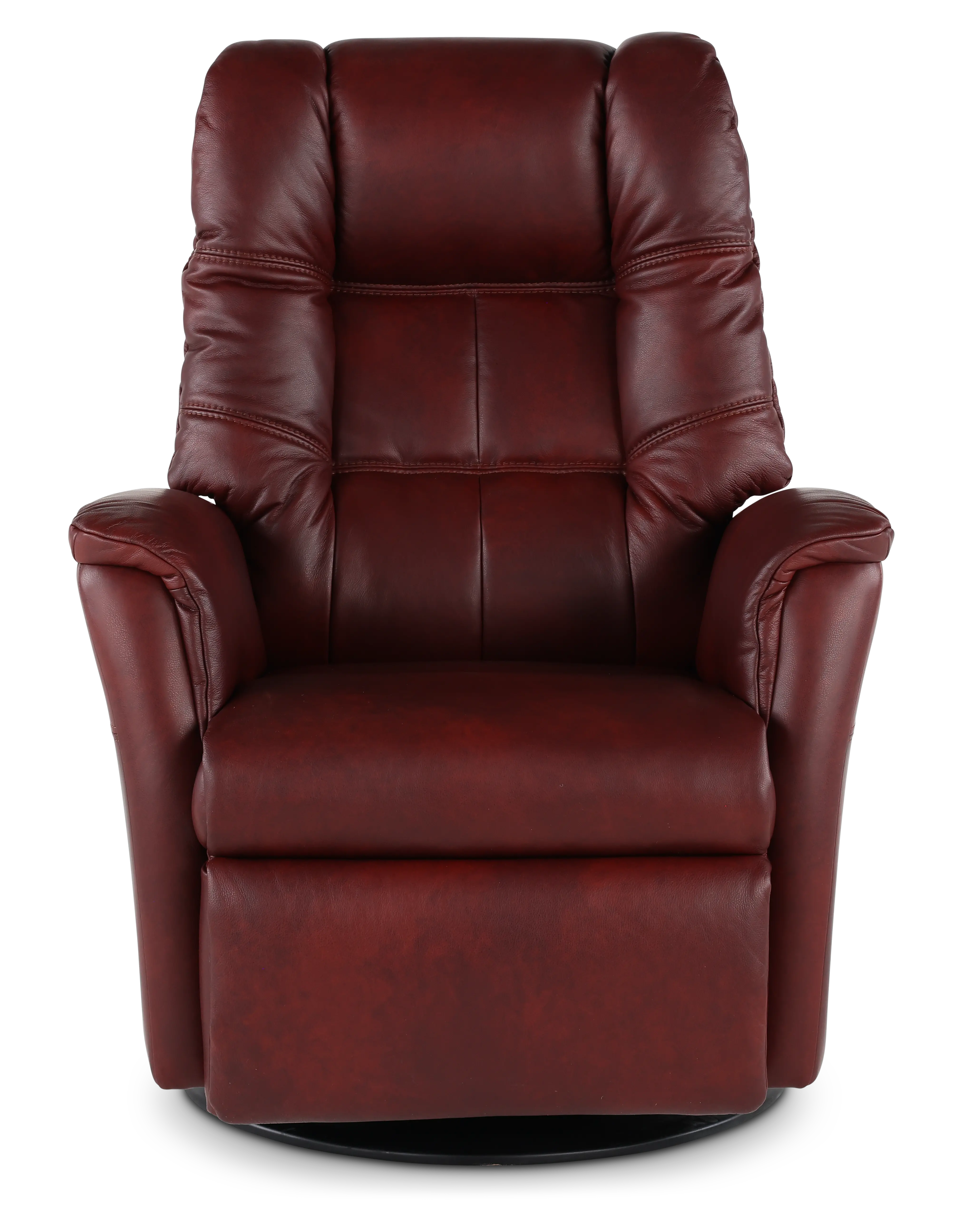 Boston Burgundy Leather Standard Swivel Glider Power Recliner-2