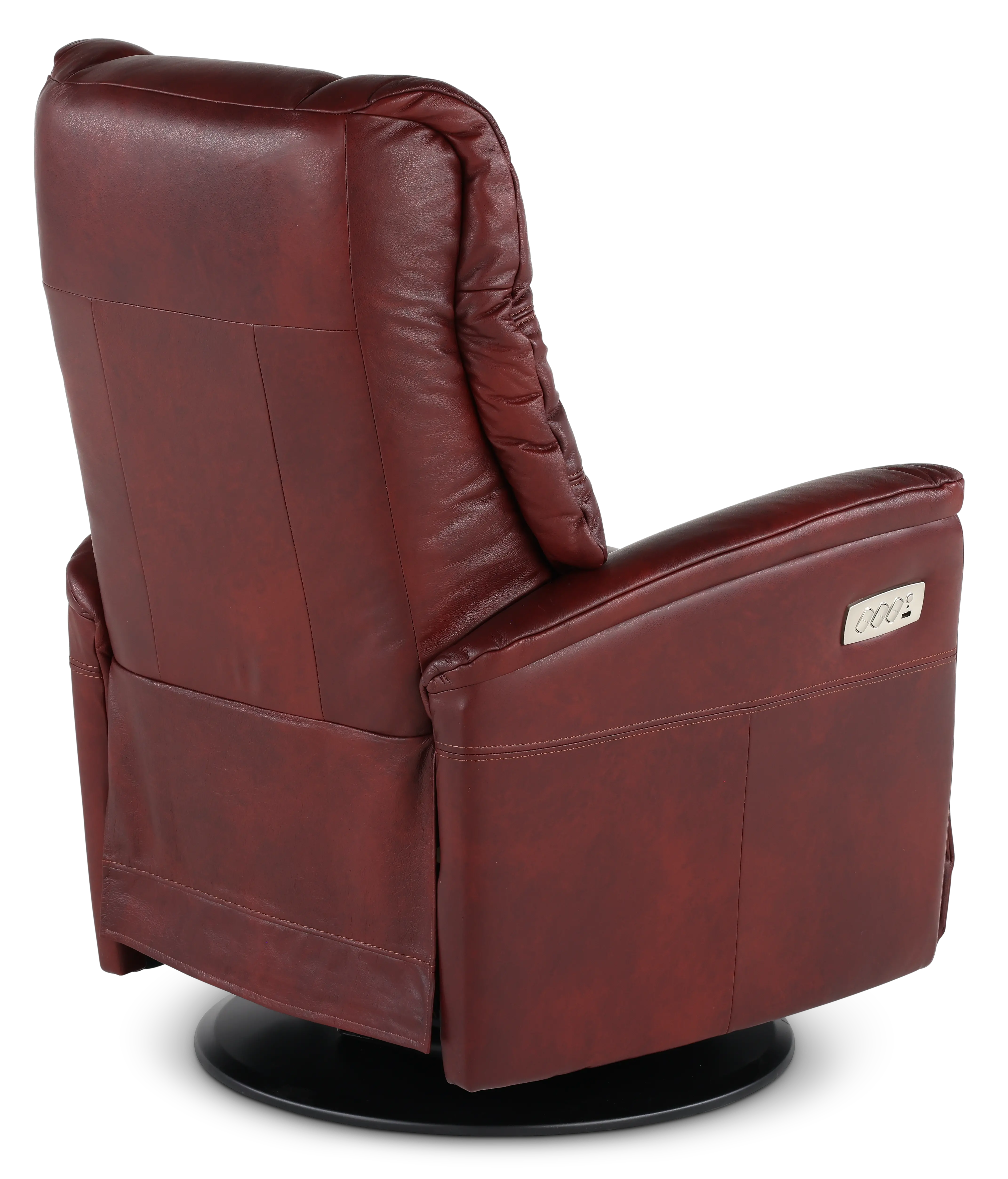 Boston Burgundy Leather Standard Swivel Glider Power Recliner-6