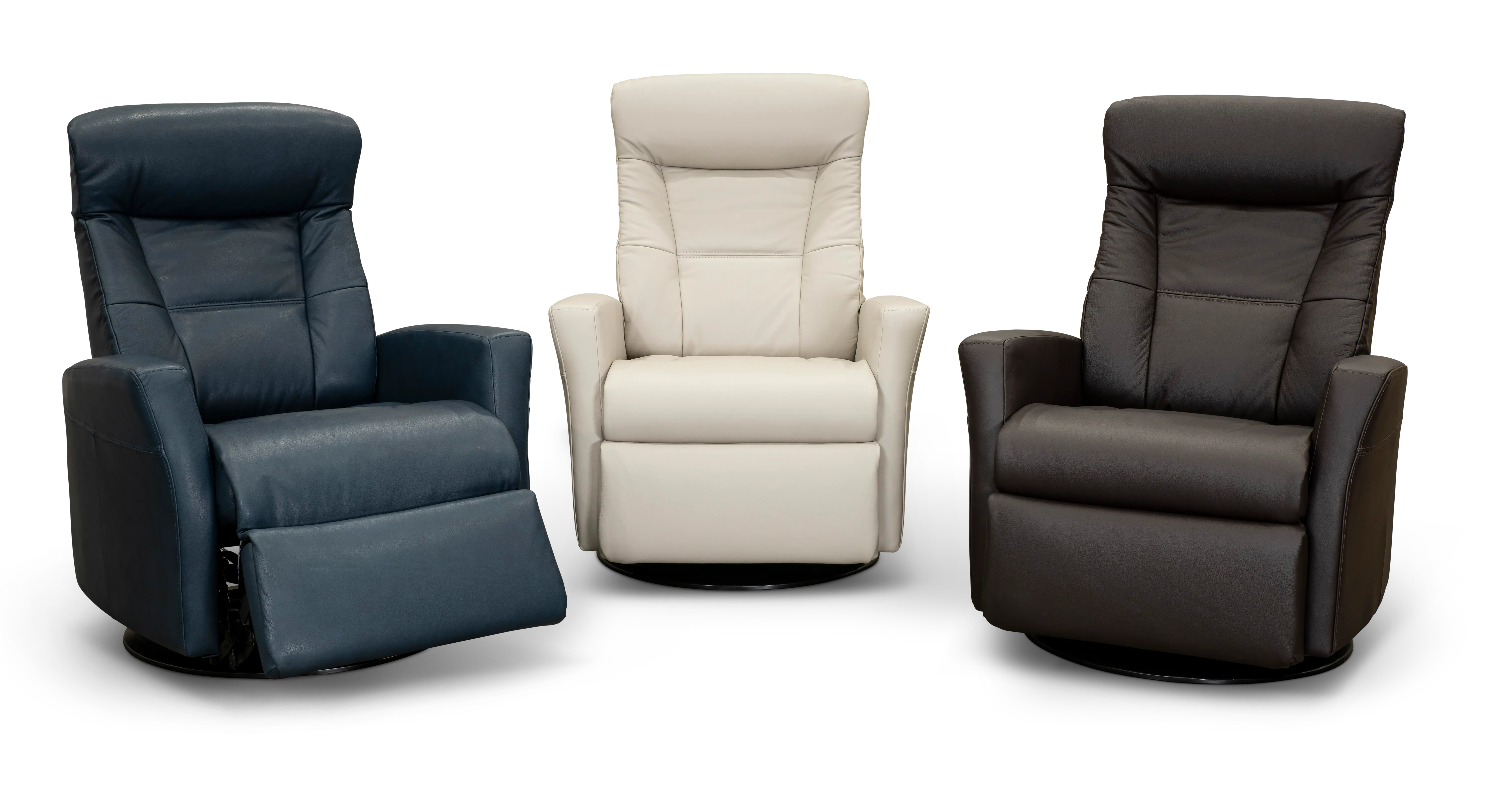 Grove Gray Large Leather Swivel Glider Power Recliner with Adjustable Headrest-10