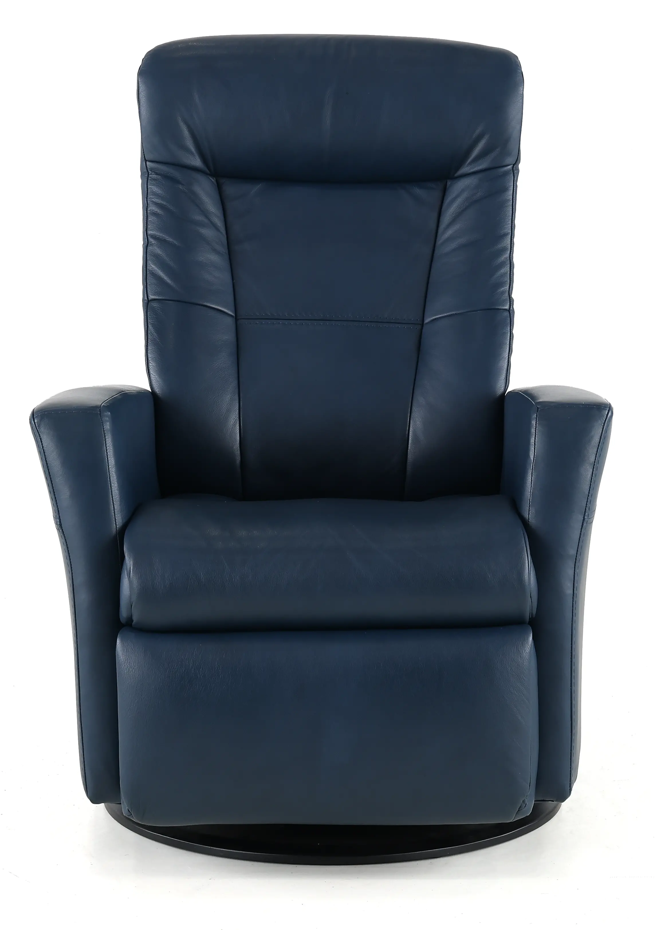 Grove Blue Standard Leather Swivel Glider Power Recliner with Adjustable Headrest-2