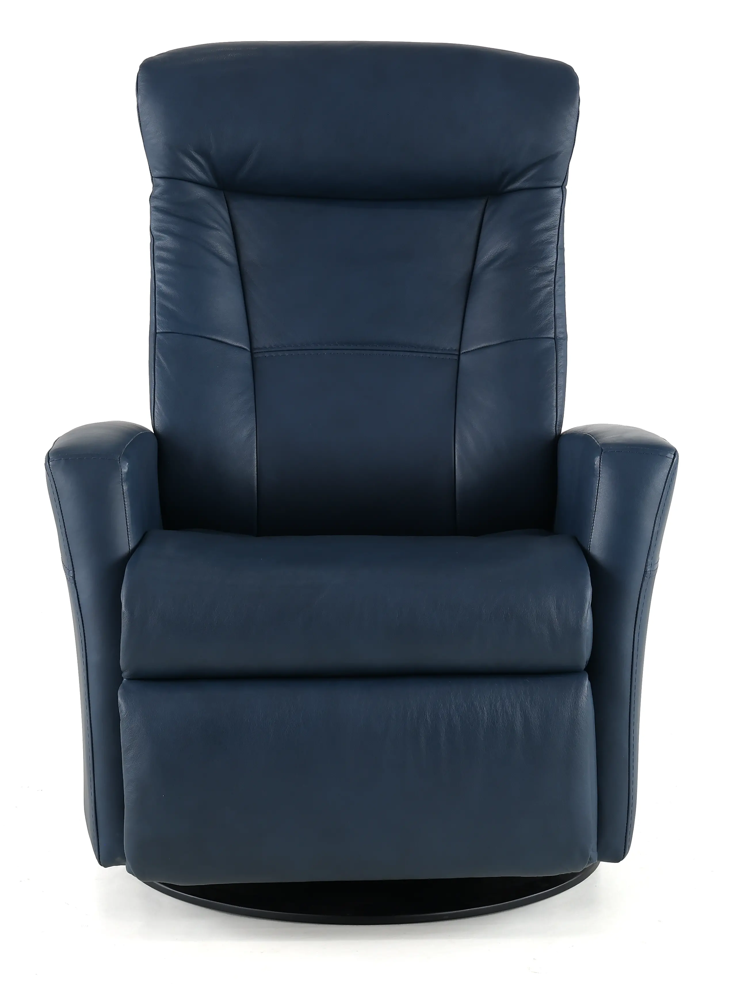 Grove Blue Large Leather Swivel Glider Power Recliner with Adjustable Headrest-4
