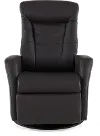 Grove Brown Standard Leather Swivel Glider Power Recliner with Adjustable Headrest