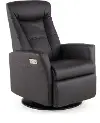 Grove Brown Standard Leather Swivel Glider Power Recliner with Adjustable Headrest