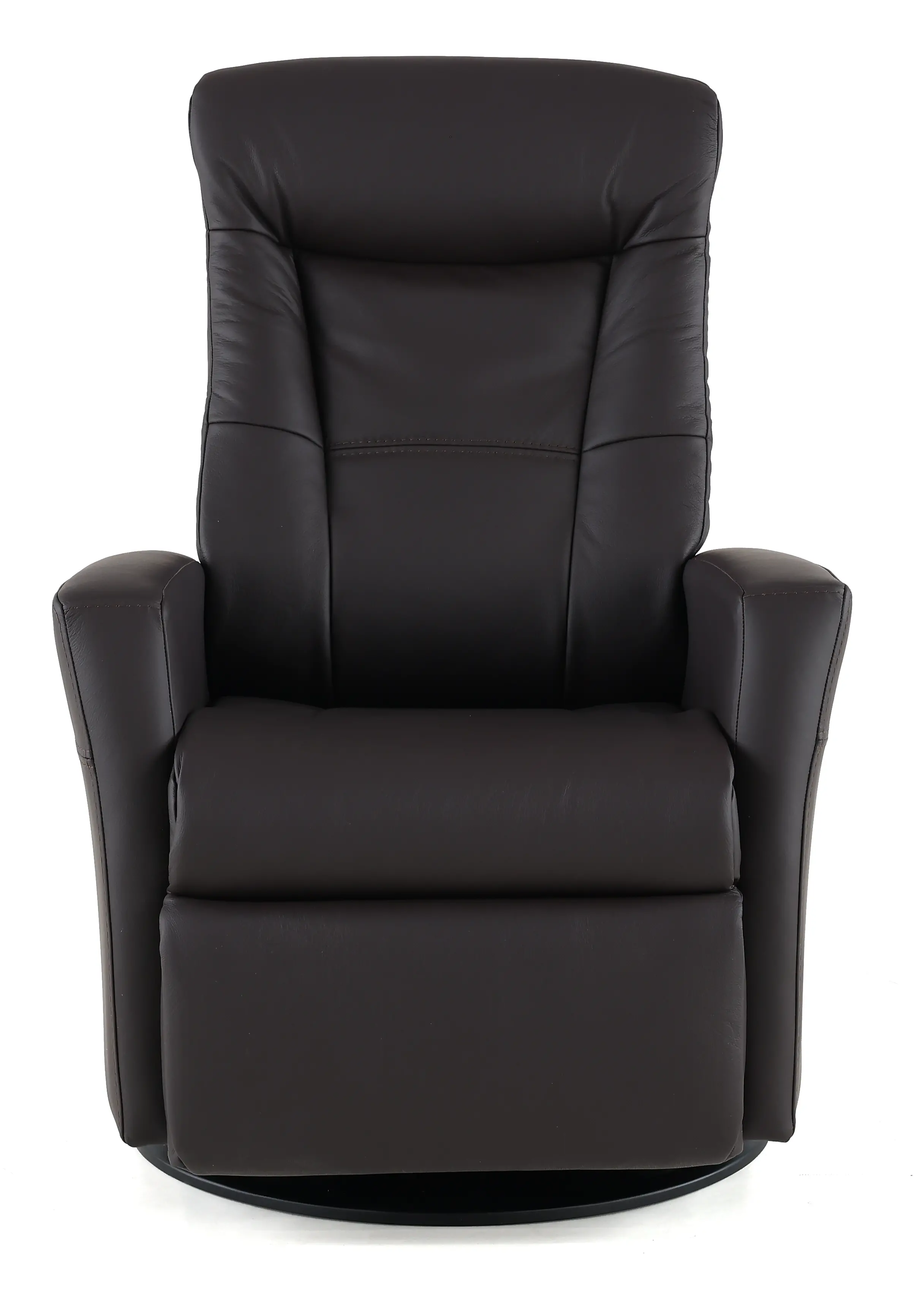Grove Brown Standard Leather Swivel Glider Power Recliner with Adjustable Headrest-2