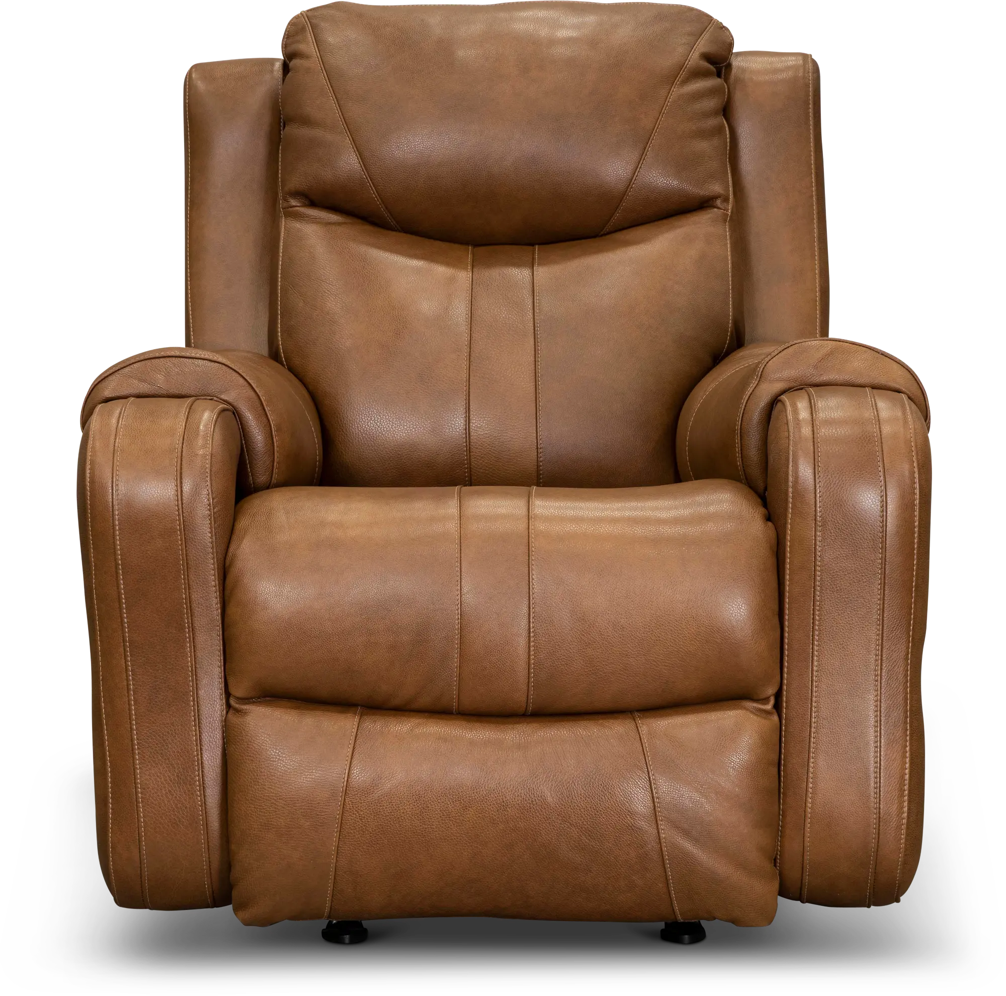 Marvel Amber Brown Leather-Match Power Rocker Recliner-1
