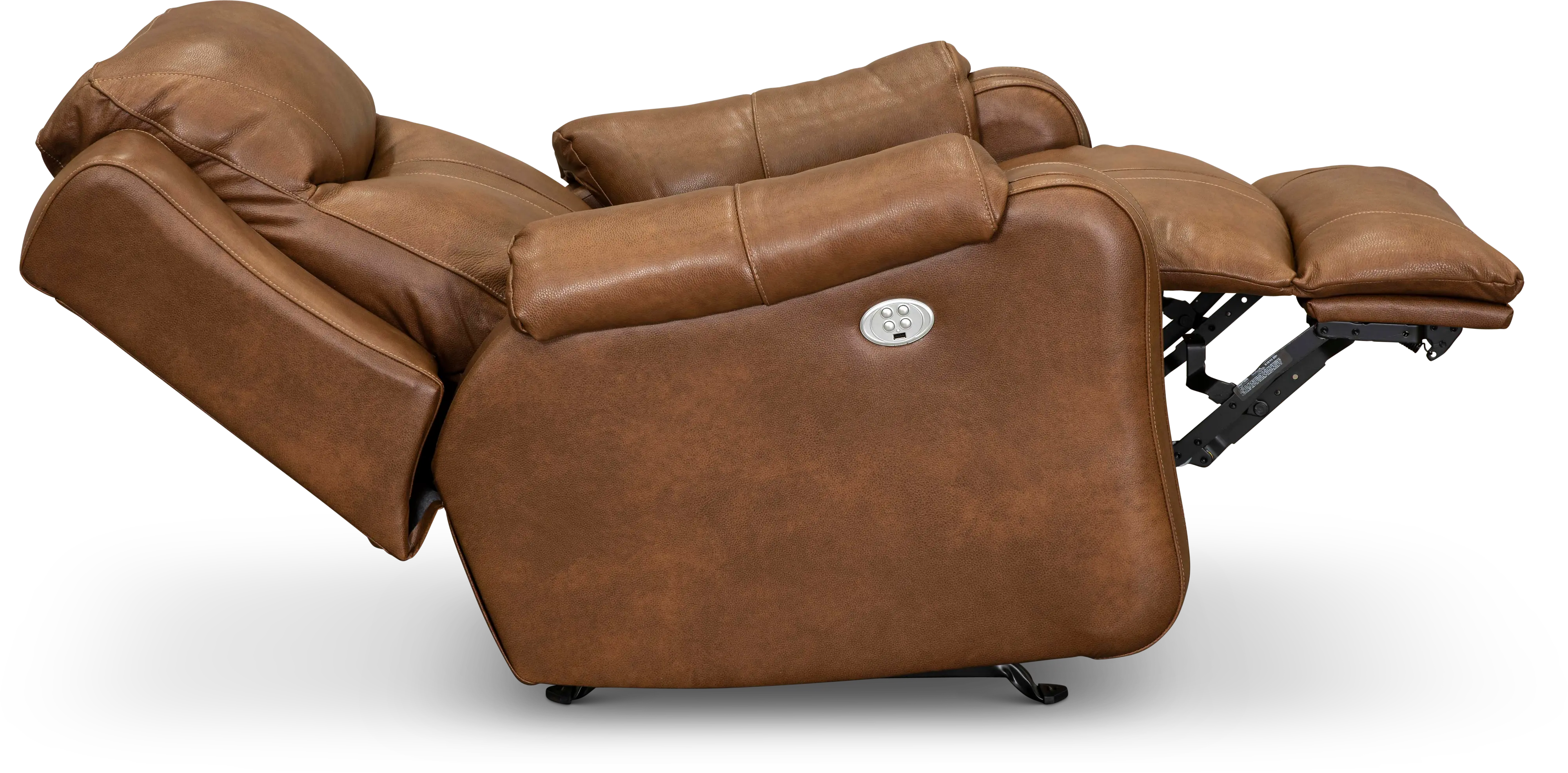 Marvel Amber Brown Leather-Match Power Rocker Recliner-6