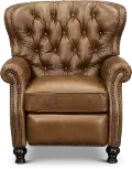 Cambridge Saddle Brown Leather Wingback Push Back Recliner