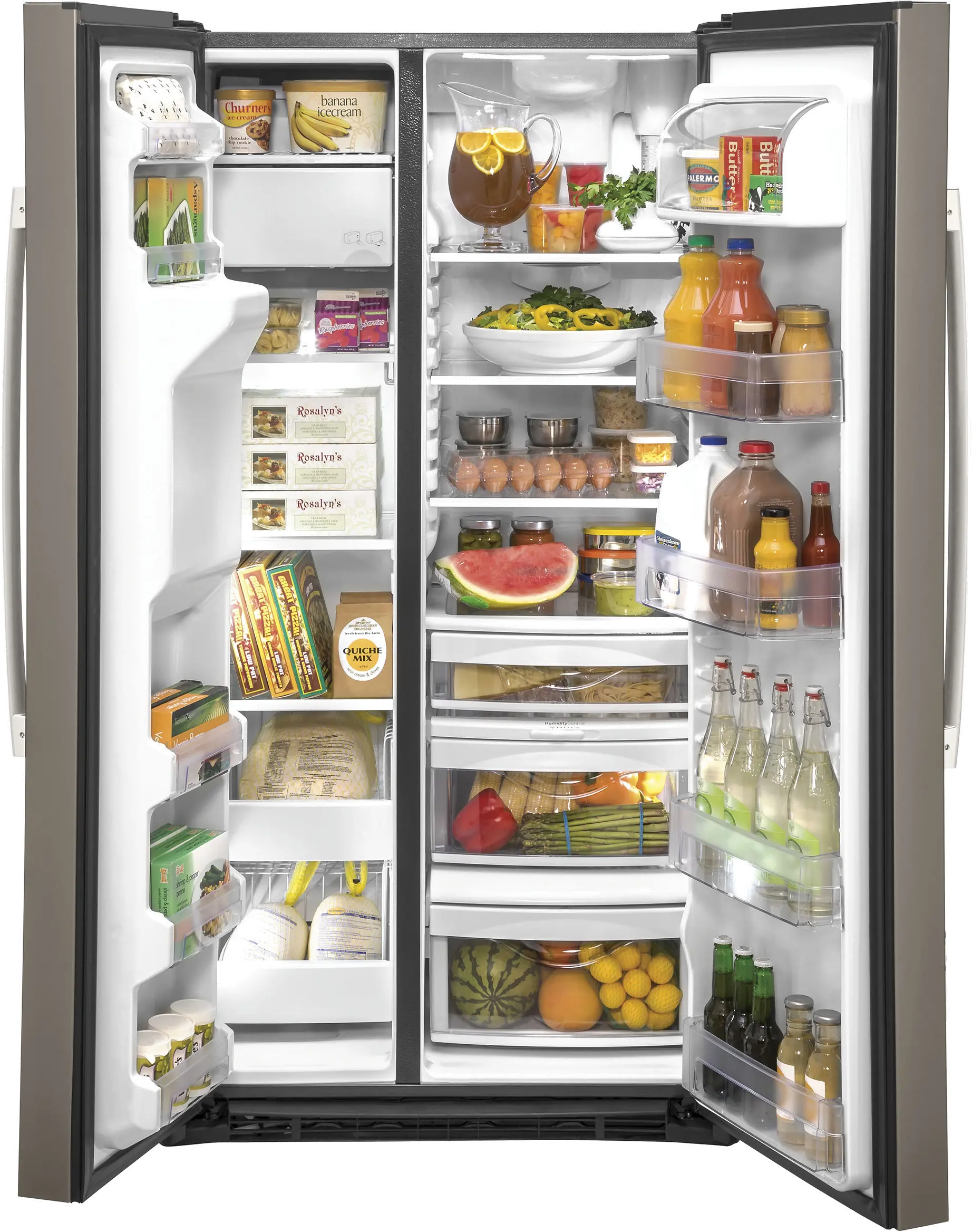 GZS22IMNES GE 21.8 cu ft Side by Side Refrigerator - Counter Depth Slate-3