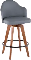 B26-AHOY WL+GY Ahoy Walnut and Gray 26 Inch Swivel Counter Height Stool