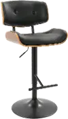 BS-JY-LMB WL+BK Lombardi Black Adjustable Bar Stool