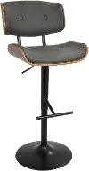BS-JY-LMB WL+GY Lombardi Gray Adjustable Bar Stool