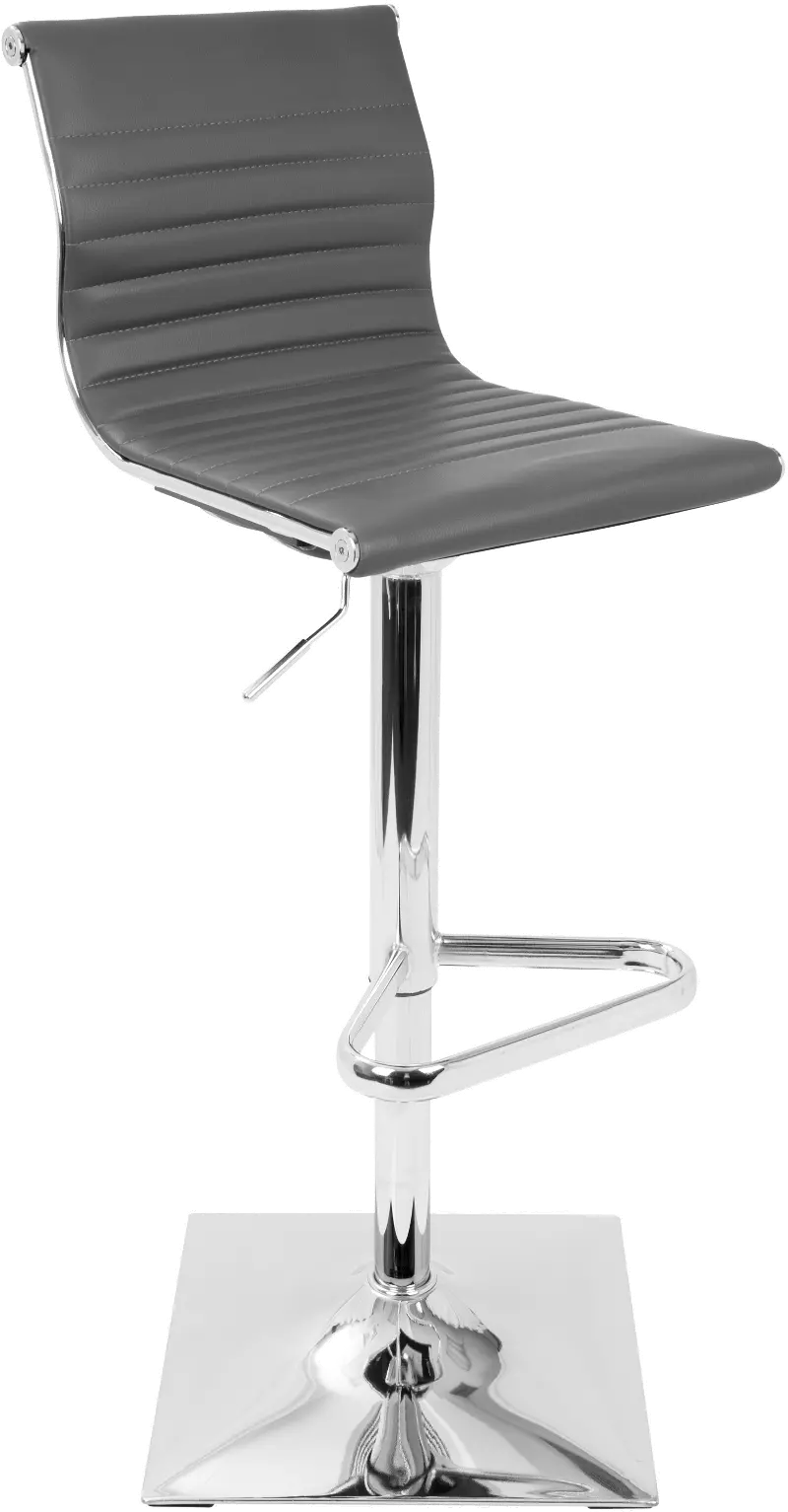 Master Contemporary Gray & Chrome Adjustable Bar Stool