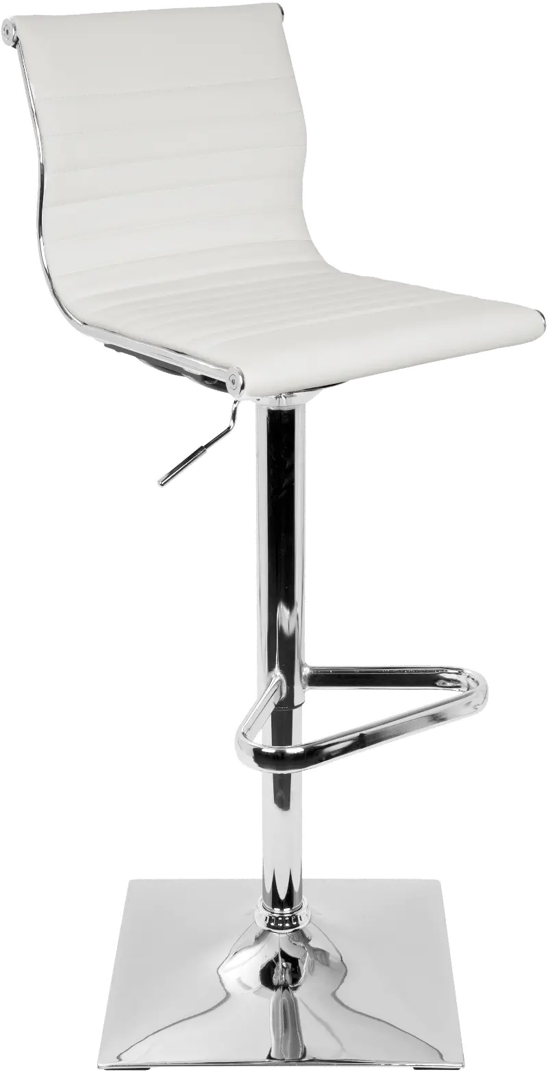 Master White & Chrome Adjustable Bar Stool