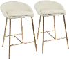 B26-MATSE AUCR2 Contemporary Glam Cream and Gold 26 Inch Counter Height Stool (Set of 2) - Matisse