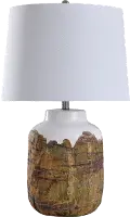 Rustic Earth Tone Textured Ceramic Table Lamp - Canyon