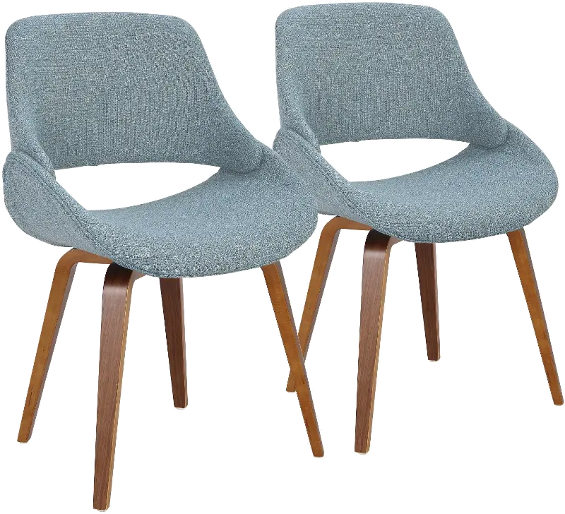 Fabrizzi Blue and Walnut Dining Room Chair (Set of 2)