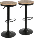 BS-TW-DAK BK2 Dakota Black Adjustable Bar Stool, Set of 2