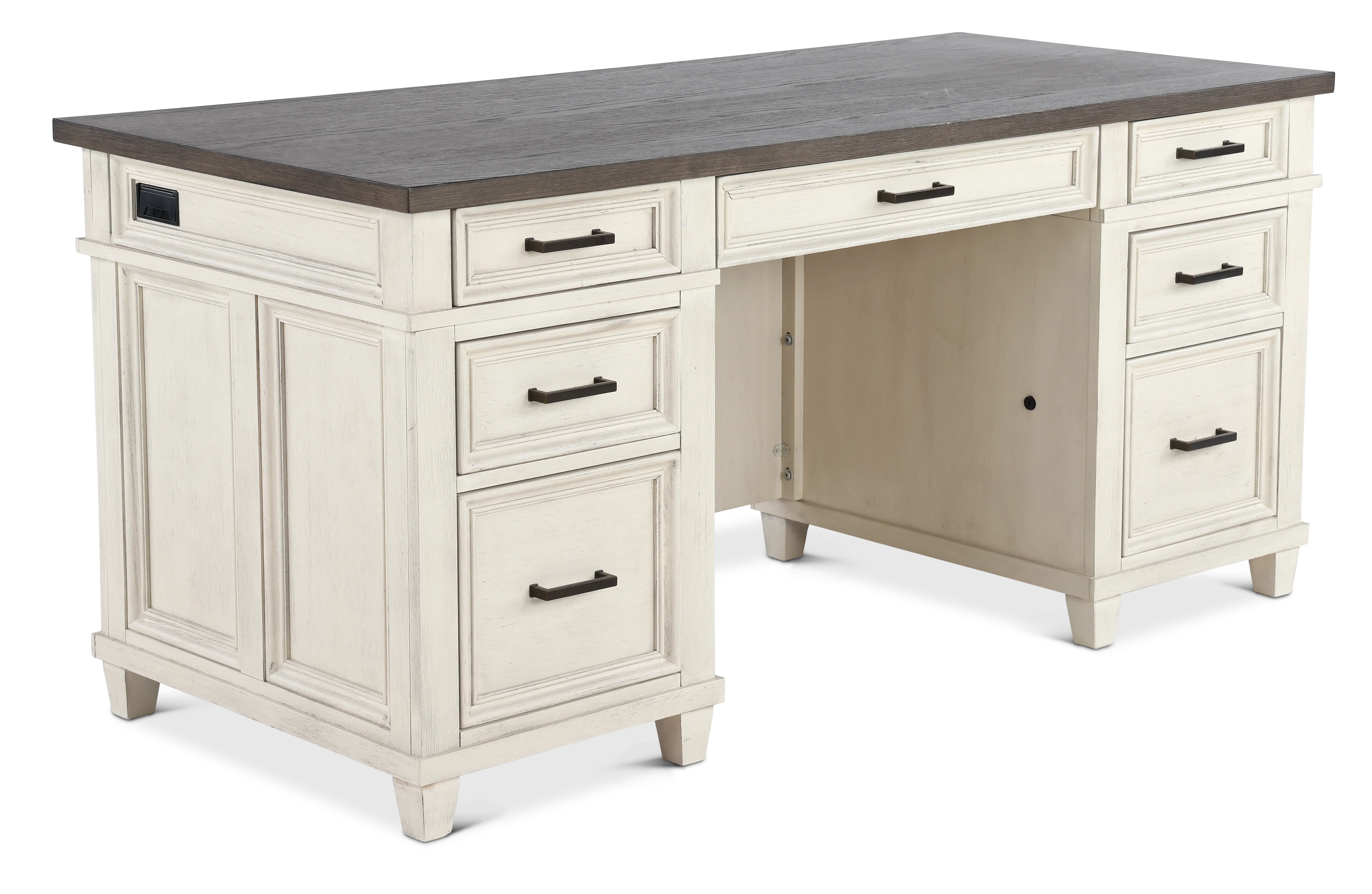 Caraway Antique White Executive Desk-4