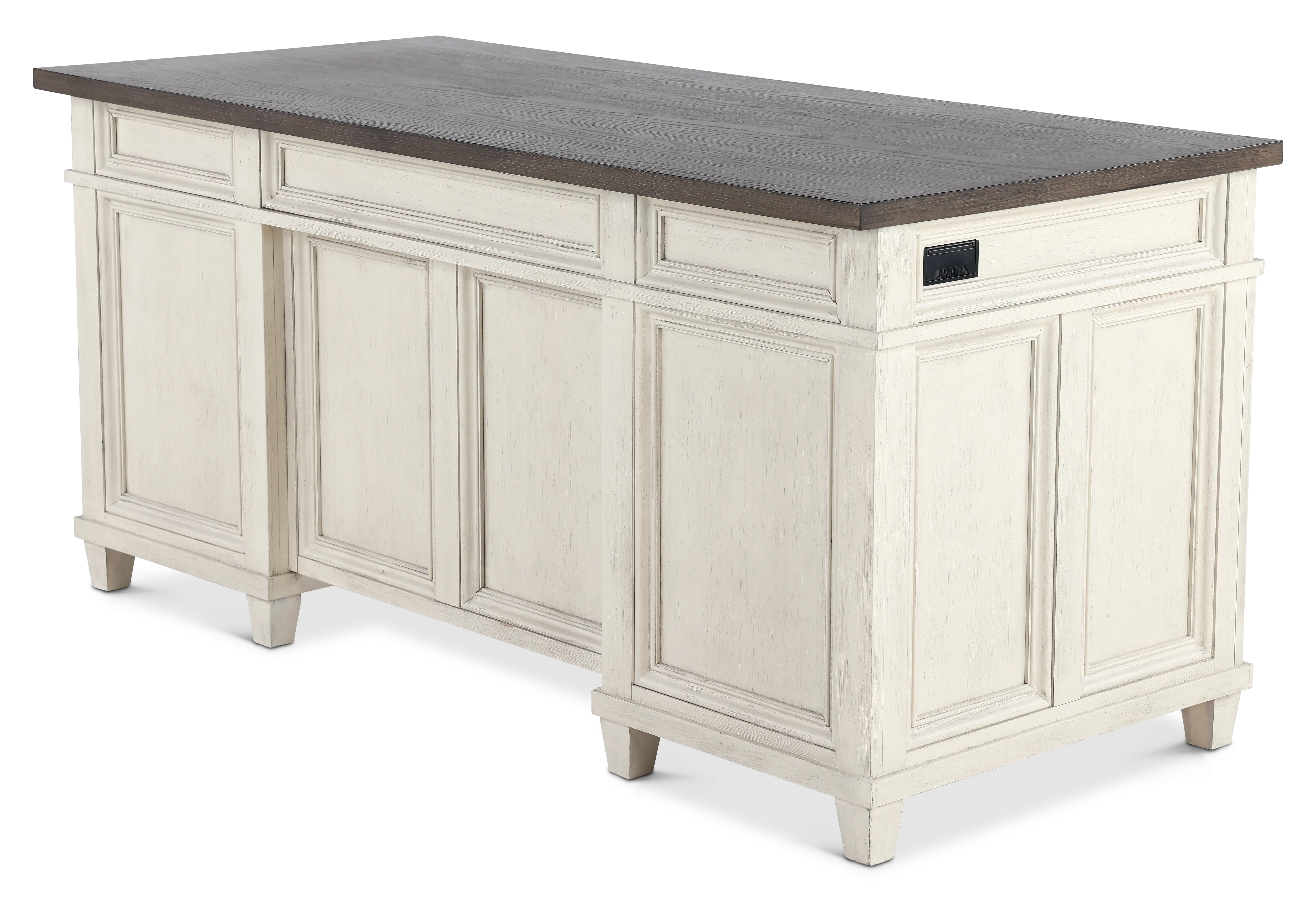 Caraway Antique White Executive Desk-5