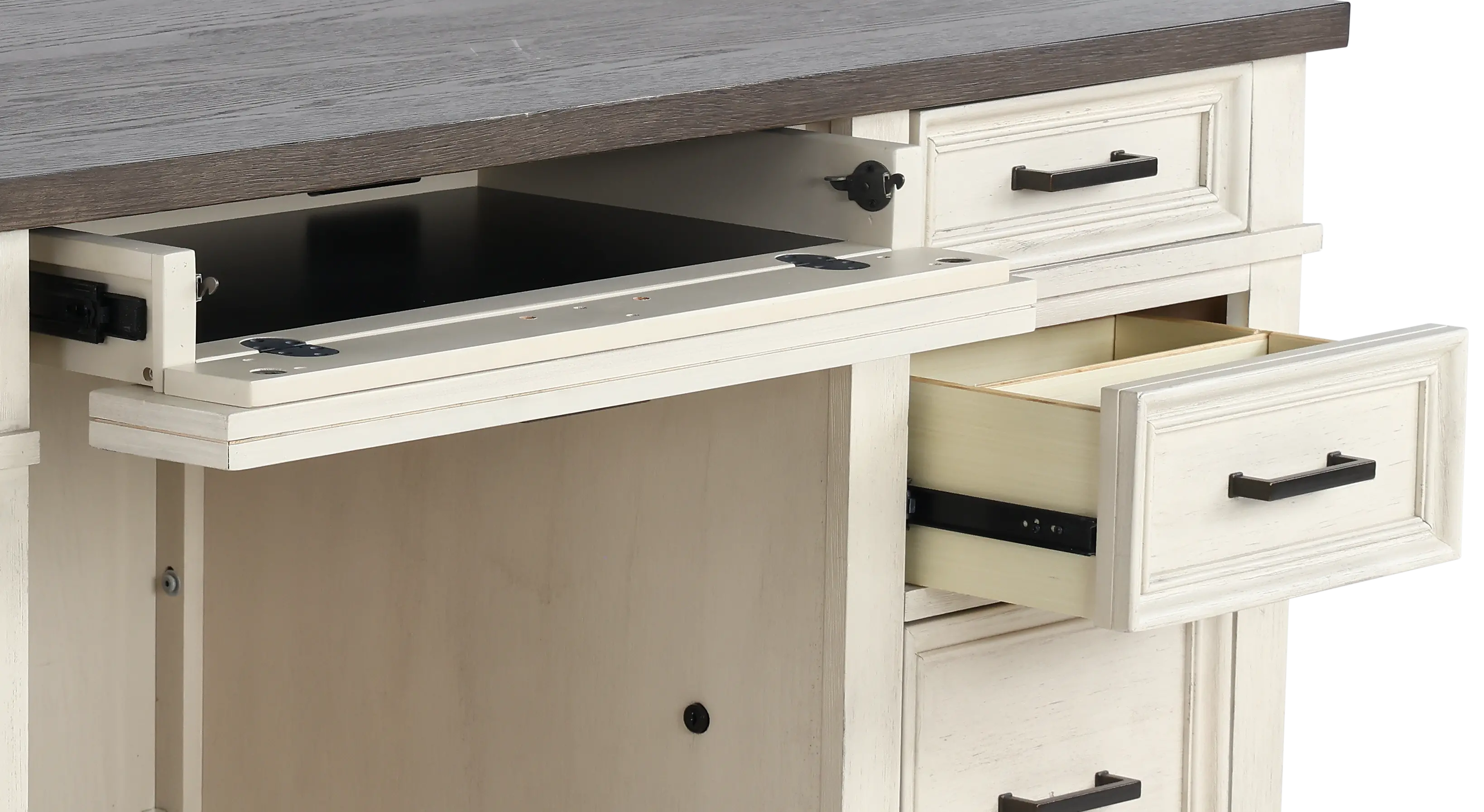 Caraway Antique White Executive Desk-8