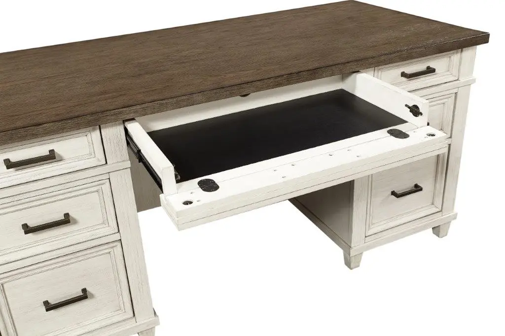 Caraway Antique White Executive Desk-9