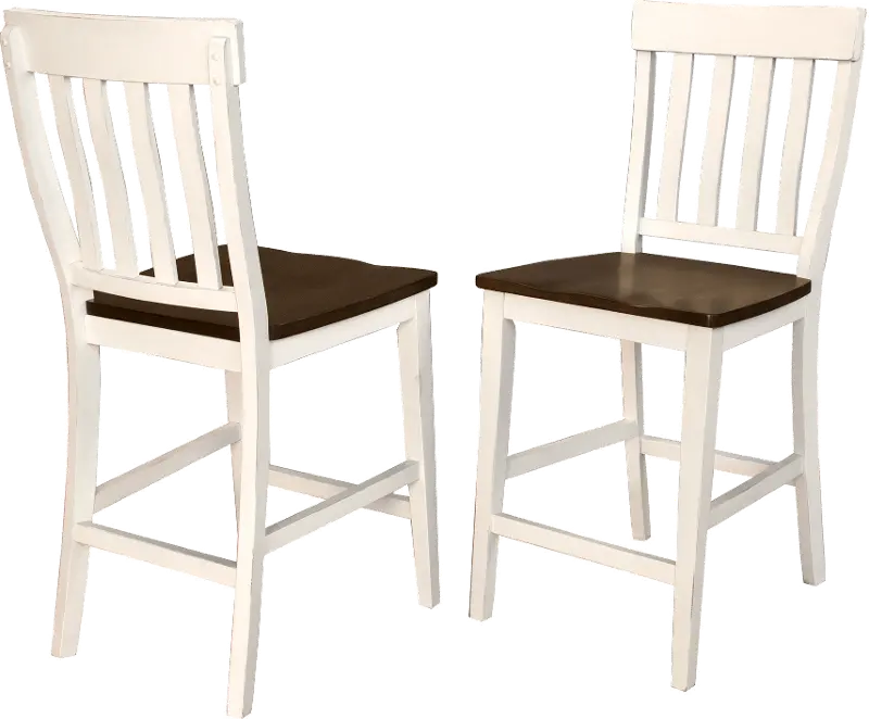 Mariposa White Slat Back Counter Height Stool