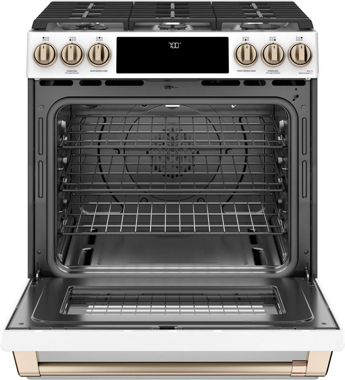 CGS700P4MW2 Cafe 30 Slide-In Gas Smart Range with Convection - Matte White-3
