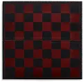 Deep Red and Black Checker Set with Board