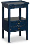Eton Navy Blue Side Table with Pull Out Shelf