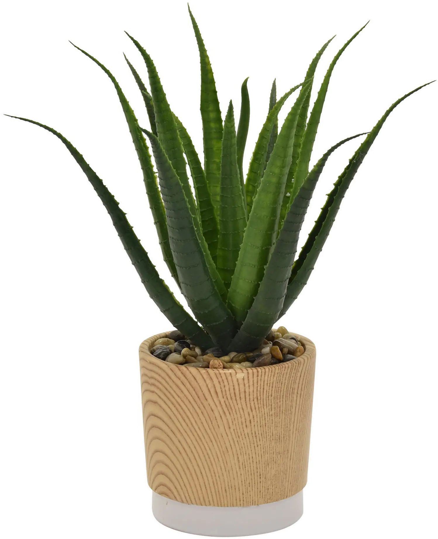 Faux Cactus in Wood Tone Pot-1