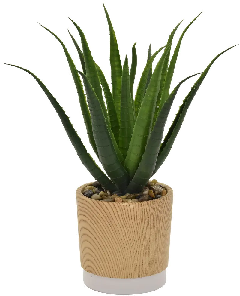 Faux Cactus in Wood Tone Pot
