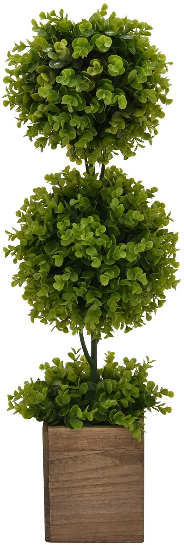 31 Faux Green Double Topiary in Brown Pot-1