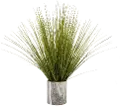 27 Faux Grass Arrangement in Round Marble Pot