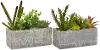 Assorted Faux Succulent Arrangement in a Cement Pot