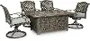 Macan 5 Piece Gray and Blue Patio Fire Pit Set