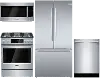 .BOSC-S/S-4PC-GASPKG Bosch 4 Piece Gas Kitchen Appliance Package with Counter Depth Refrigerator - Stainless Steel