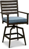 Adeline Blue Swivel Outdoor Bar Stool