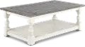 Stone White and Brown Coffee Table