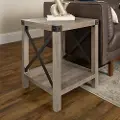 AF18MXSTGW Metal X Rustic Gray Wash Side Table - Walker Edison